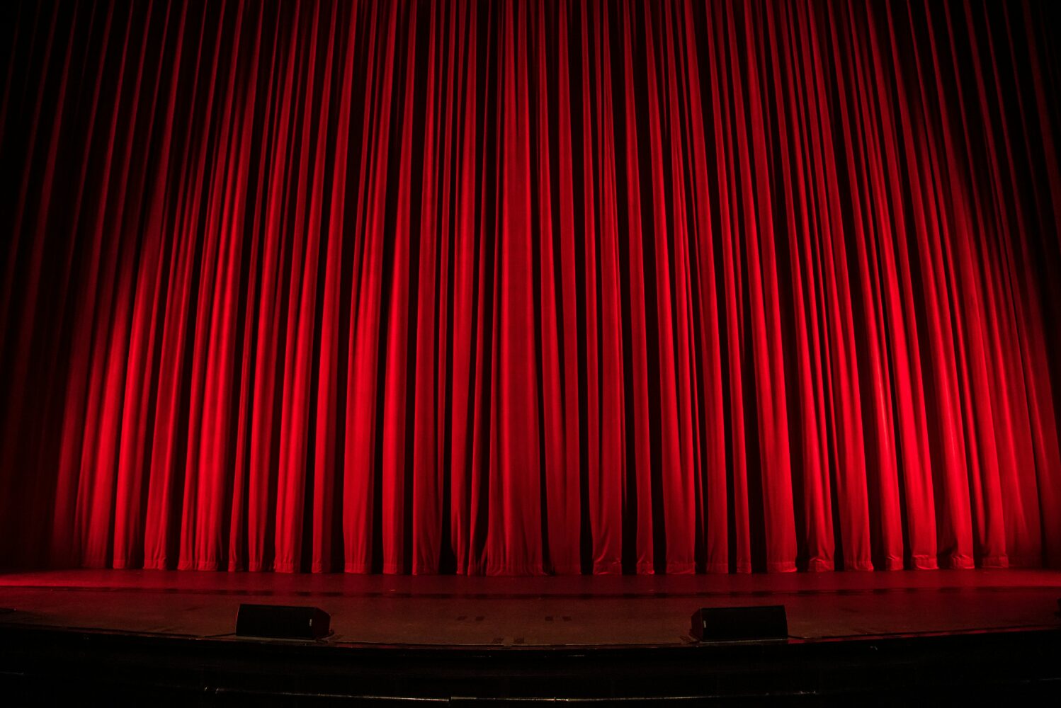 Red curtain on stage