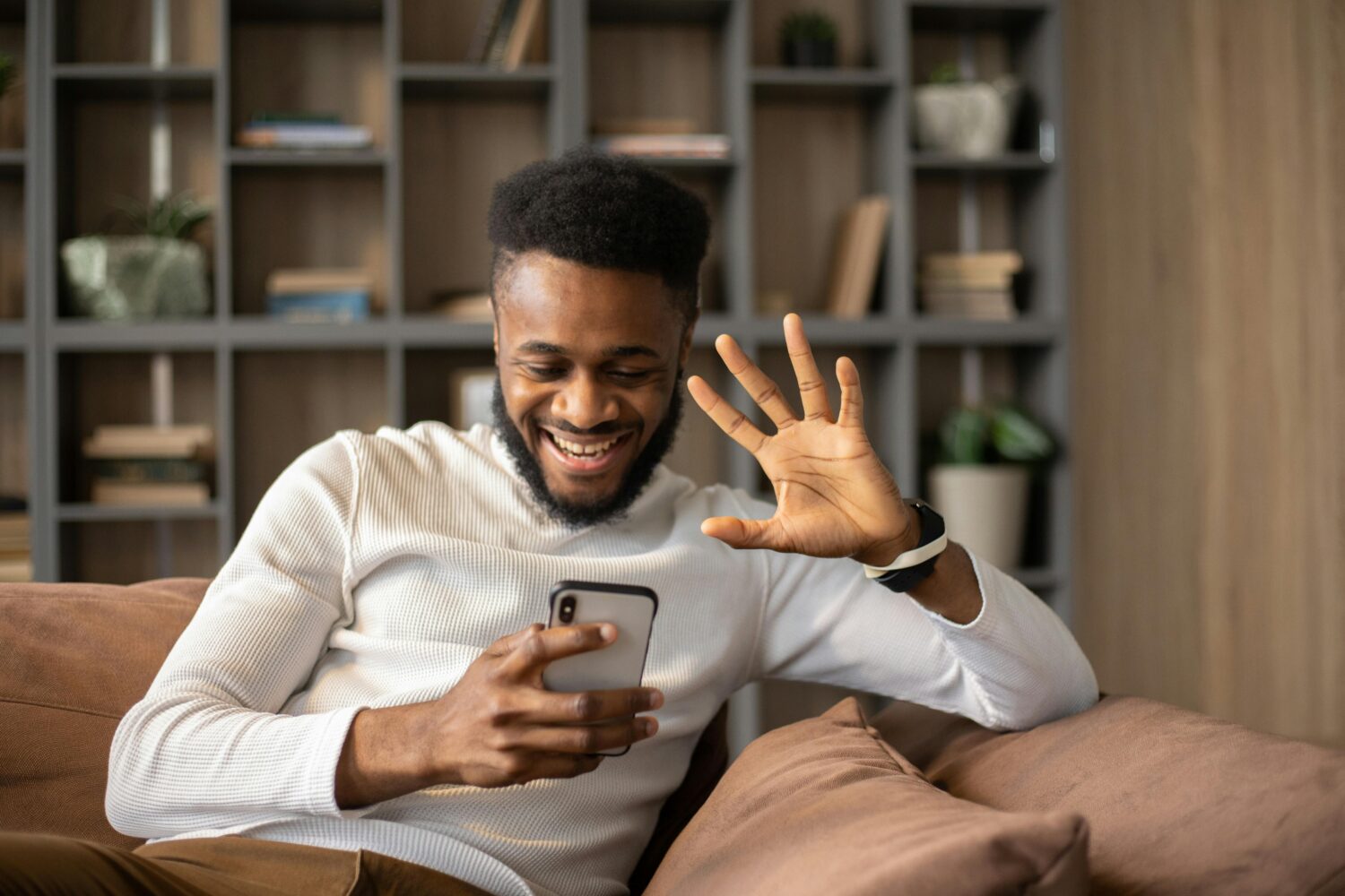 photo of a man on a video call